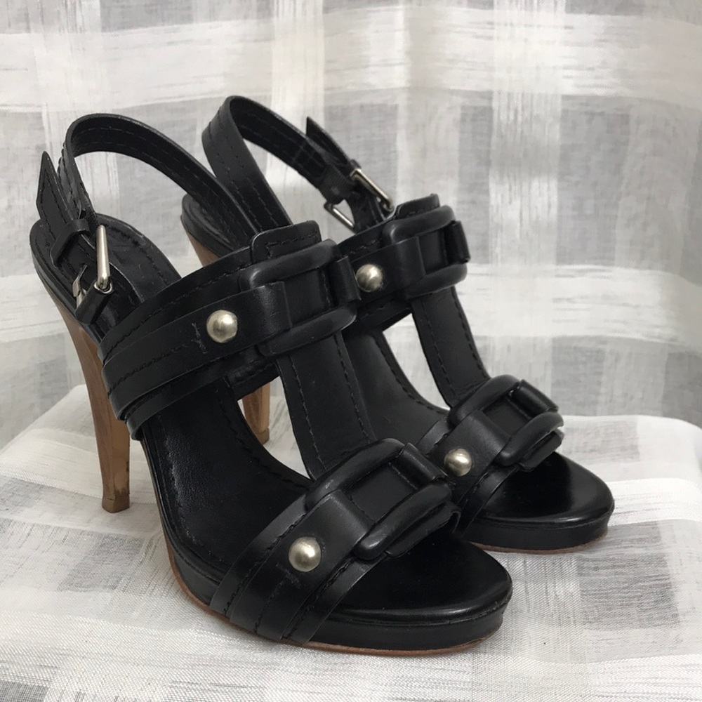 BCBG MAXAZRIA 2 Buckle High Heel Sandal